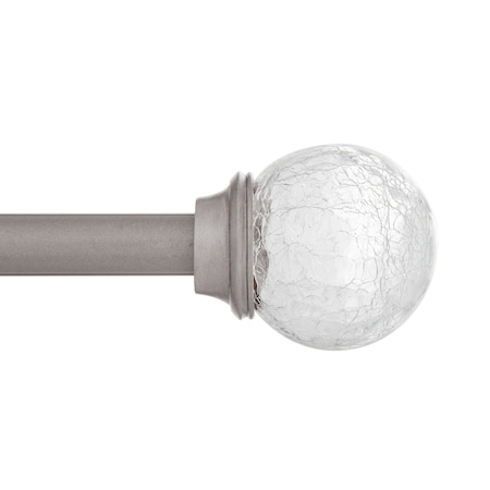 Kenney Mfg Kenney Walden 5/8" Standard Decorative Window Curtain Rod, 48-86", Glass/Pewter KN75301NP